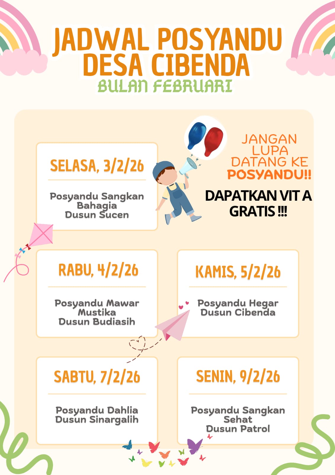 Jadwal Posyandu Desa Karangjaladri