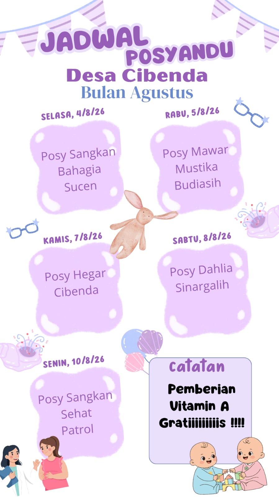 Jadwal Posyandu Desa Cibenda