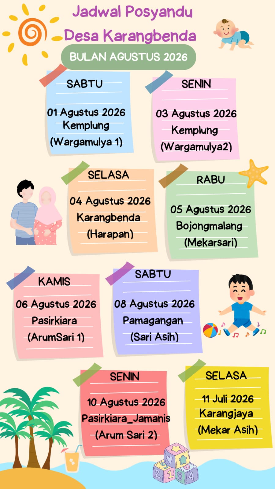 Jadwal Posyandu Desa Karangbenda