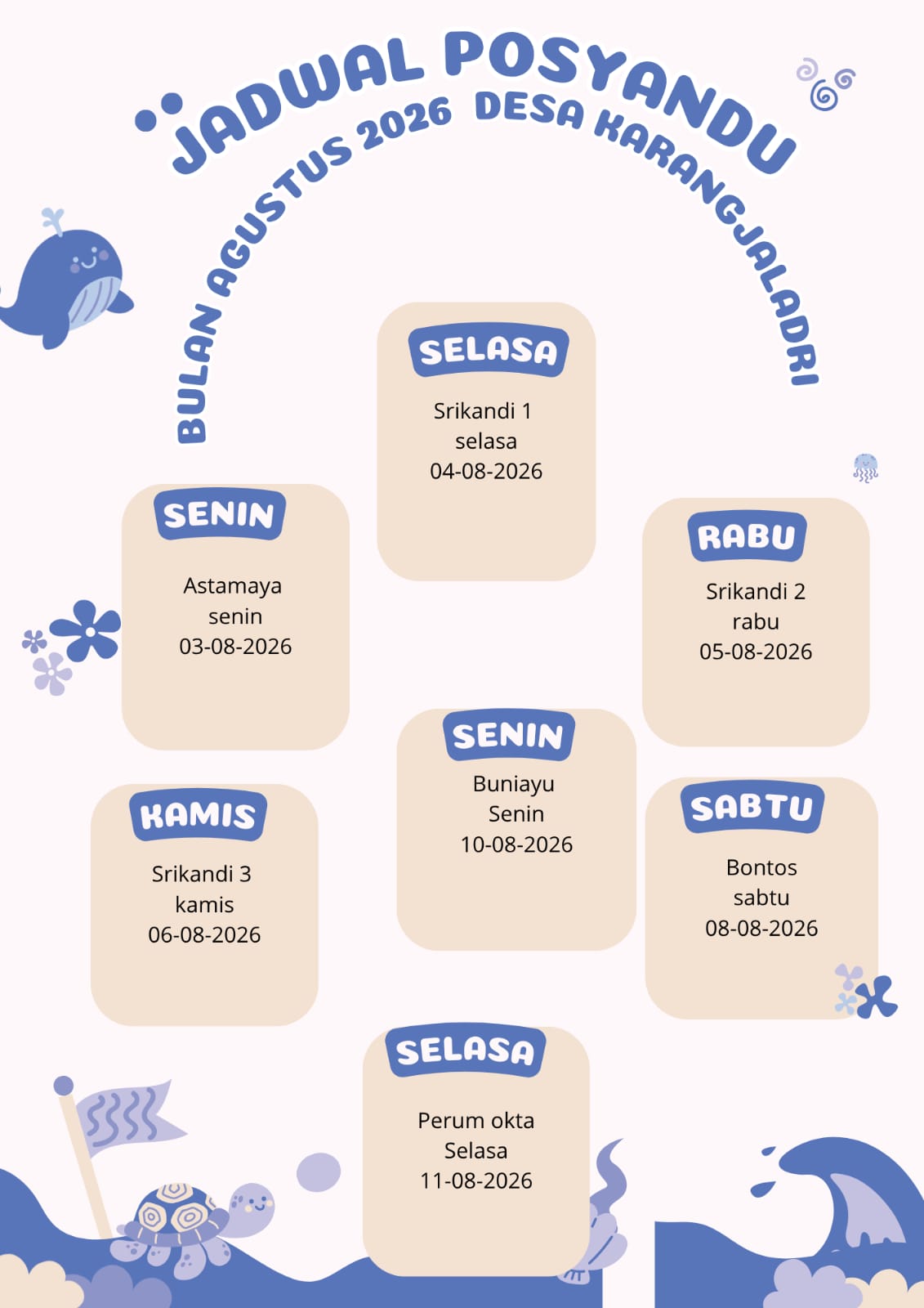 Jadwal Posyandu Desa Karangjaladri